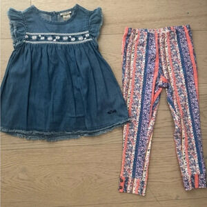 Lucky Brand sleeveless denim and legging set